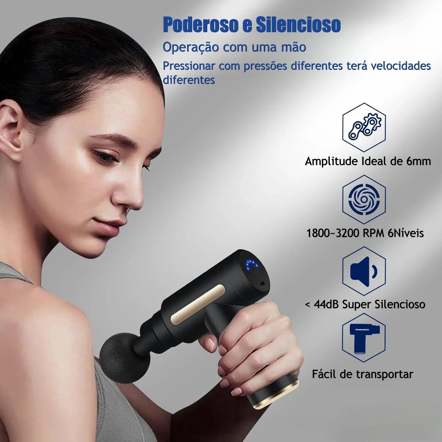 Massageador Fisioterapêutico em Formato de Pistola