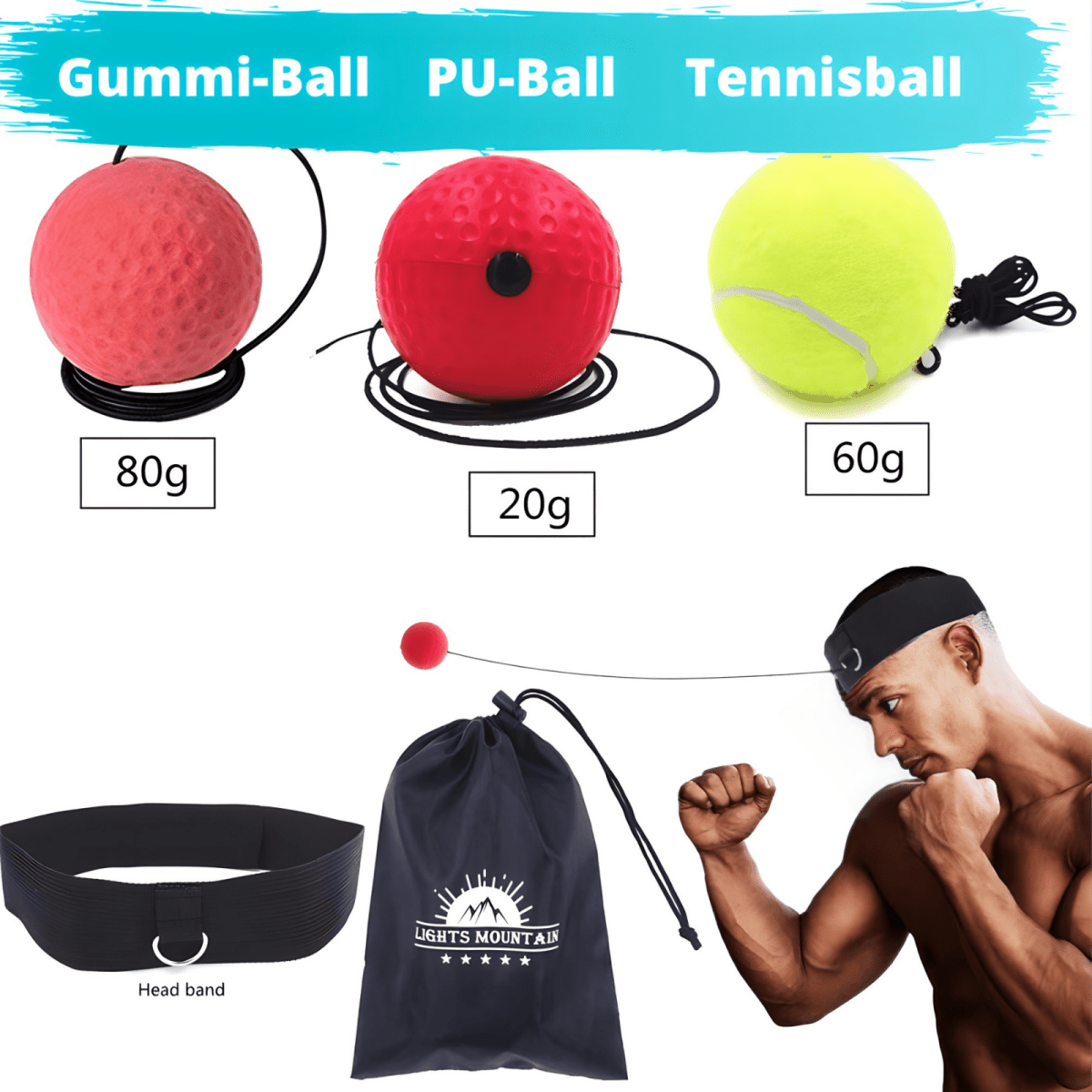 Kit de treino SpeedPunch Boxing Ball para crianças e adultos