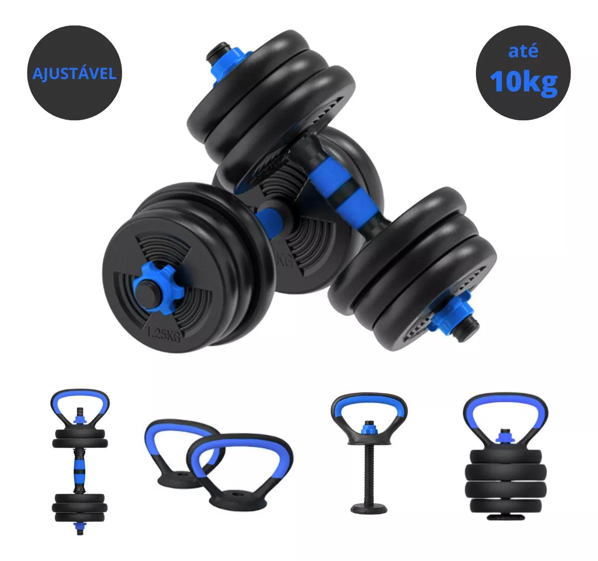 Kit de Barras Com Anilhas 12kg Para Treino Funcional Com 17 Peças