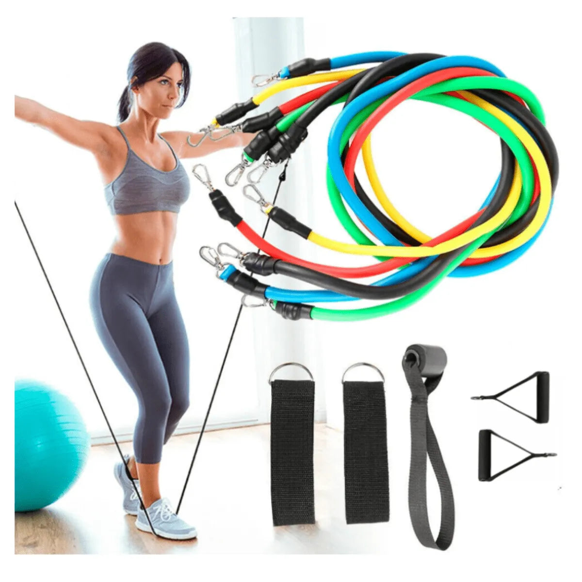 Kit Extensores Elásticos para Treino Funcional em Casa