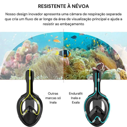 Snorkel Infantil com Máscara Infantil Full Face 180° + 2 Tampões