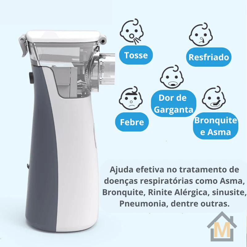 Inalador Nebulizador VitaAir® - Portátil e Ultra Silencioso (LEVE 2 E ECONOMIZE) - carbermais