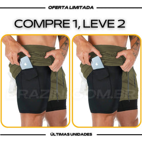 Short DryFit® de Compressão - Leve 2 Pelo Preço de 1 + BRINDE - carbermais