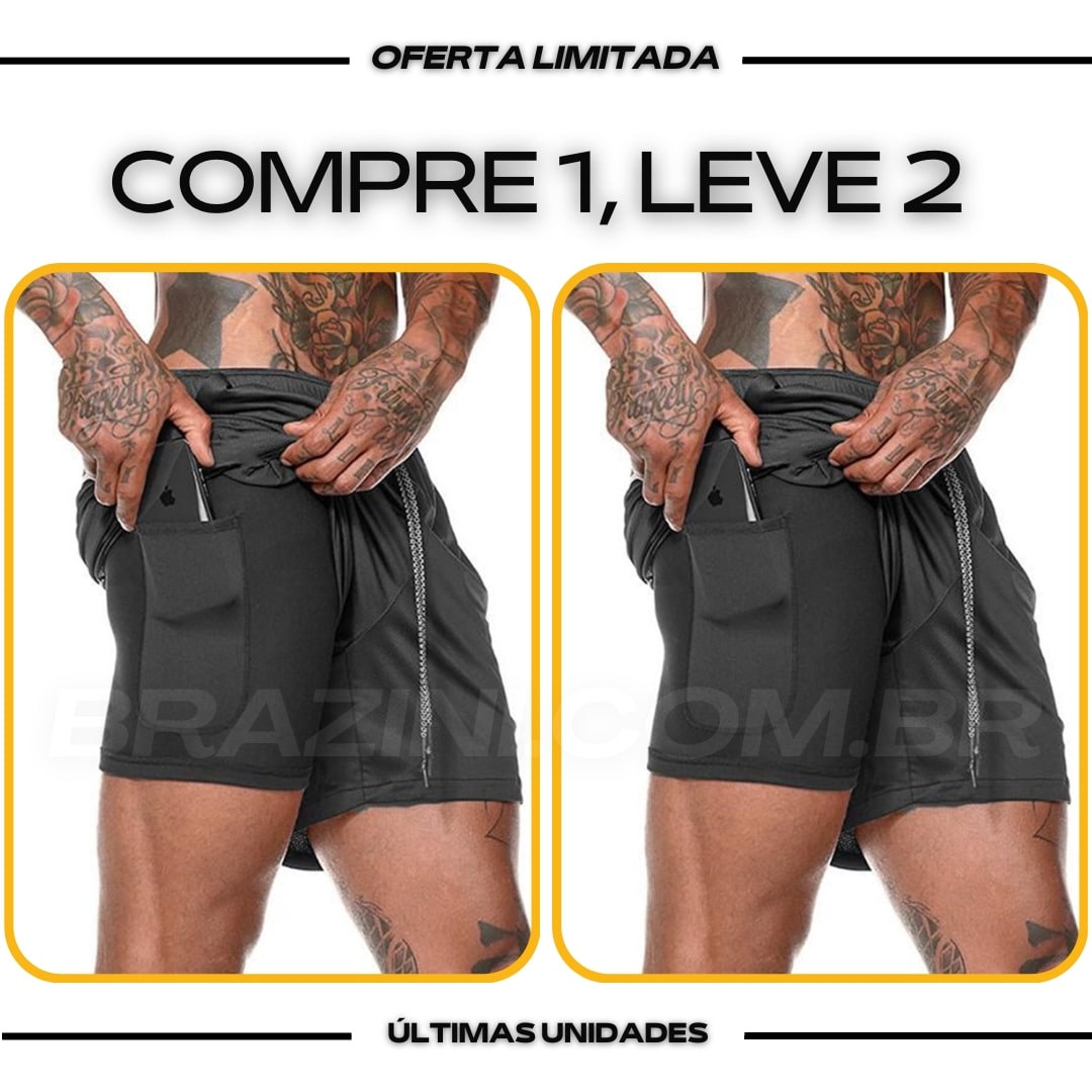 Short DryFit® de Compressão - Leve 2 Pelo Preço de 1 + BRINDE - carbermais