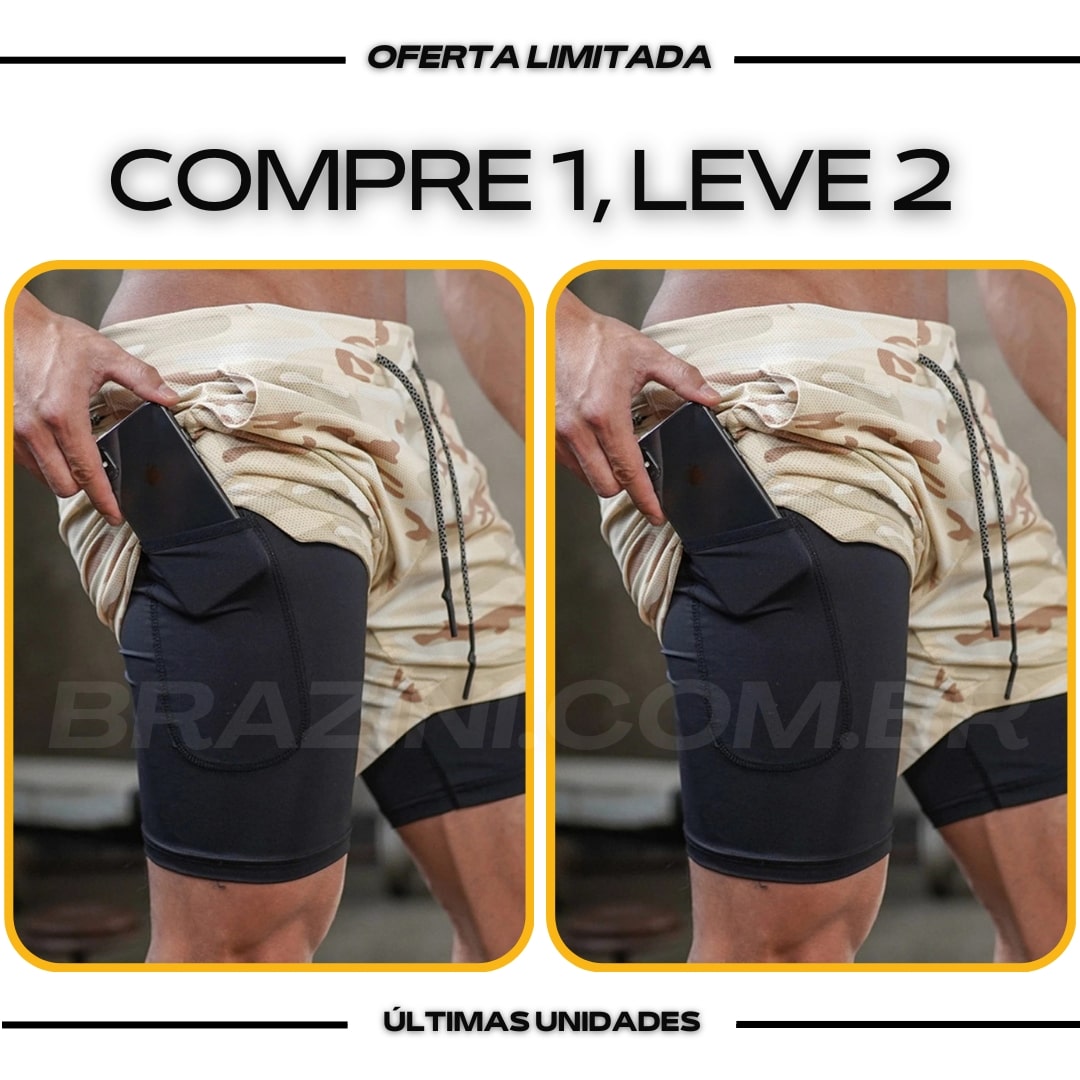 Short DryFit® de Compressão - Leve 2 Pelo Preço de 1 + BRINDE - carbermais