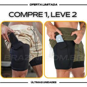 Short DryFit® de Compressão - Leve 2 Pelo Preço de 1 + BRINDE - carbermais