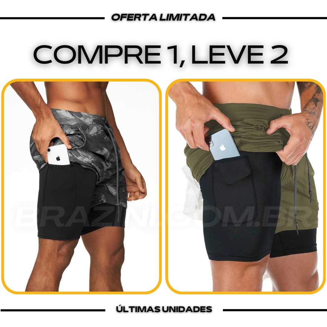 Short DryFit® de Compressão - Leve 2 Pelo Preço de 1 + BRINDE - carbermais