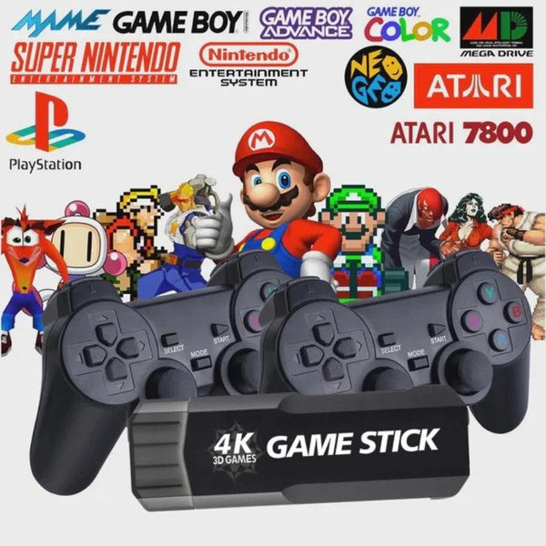 Super Game Stick 4k Retrô GD10 30000 Jogos 2 Controles sem Fio
